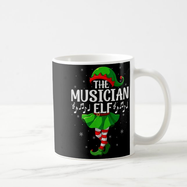 Taza De Café Musician Elf Christmas Girls Women Elf Squad Xmas  (Derecha)