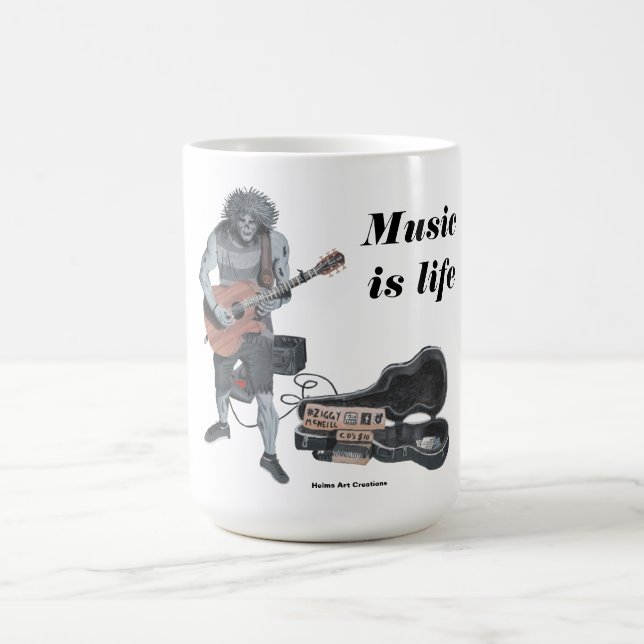 Taza De Café Músico de guitarra zombi Coffee Mug (Centro)
