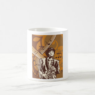 Taza De Café Músico de Jazz con Saxofón