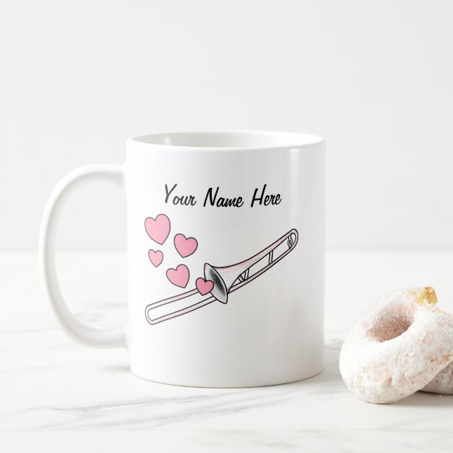 Taza De Café Músico de latón de cerdo de bodas personalizadas t (Con donut)