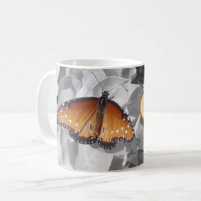 Taza De Café Músico de mariposa monarca cura Naranja (Anverso izquierdo)