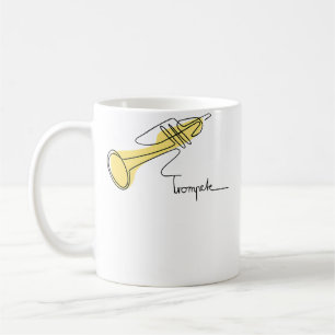 Taza De Café Músico de una línea sopla trompeta de orquesta
