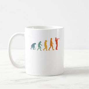 Taza De Café Músico del retro de la evolución de trompetas