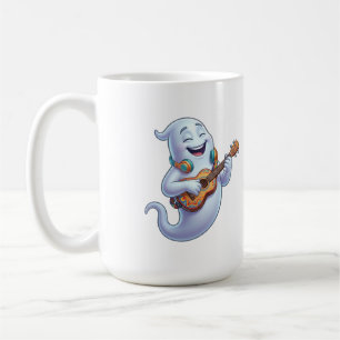 Taza De Café Músico Fantasma Espeluznante Arte Musical de Hallo