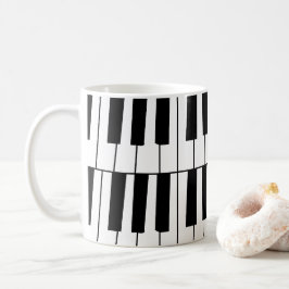 Taza De Café Músico pianista de Black and White Piano Keys