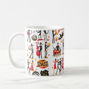 Taza De Café músicos de jazz - íconos establecidos. Aislado e