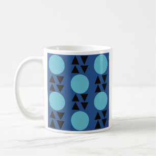 Taza De Café Muslo moderno geométrico abstracto azul