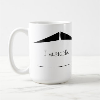 Taza De Café Mustache de lápiz negro personalizado Stache Mug