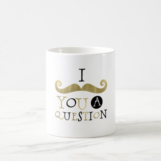 Taza De Café Mustache negro dorado (Centro)