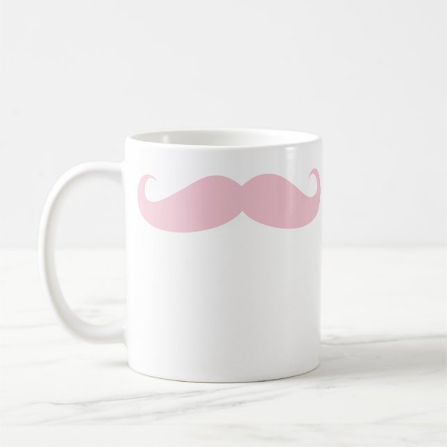 Taza De Café Mustache rosa Café Bebida Mug (Izquierda)