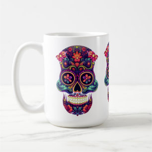 Taza De Café Mustache Sugar Skulls