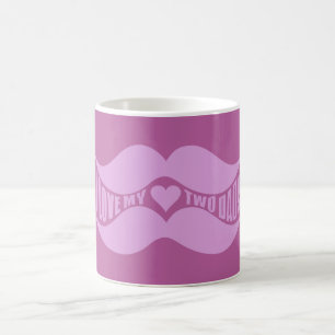 Taza De Café Mustaches rosados personalizado mug - elegir estil