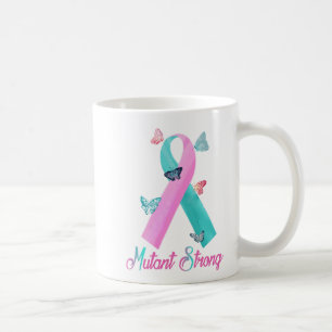 Taza De Café Mutante fuerte con la cinta rosada/verde azulada
