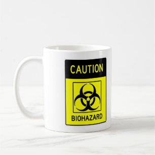 Taza De Café Muy divertido cuidado Rótulo BIOHAZARD tazón