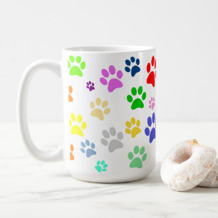 Taza De Café Muy Lindo Estampado de Huella de Mascota Colorido