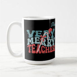 Taza De Café Muy Merry Teachers Navidades Retro