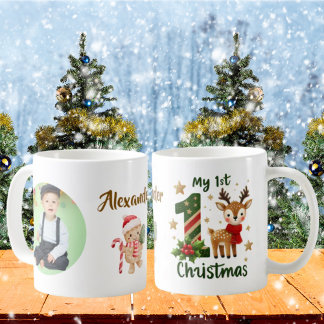 Taza De Café My 1st Christmas Little Reideer Photo Coffee Mug