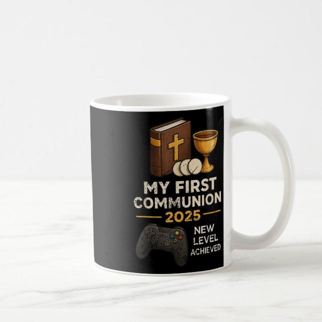 Taza De Café My 1st First Communion 2025 Video Game Catholic Bo (Derecha)