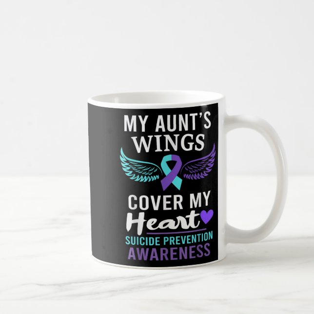 Taza De Café My Aunt's Wings Cover Heart Suicide Awareness Ribb (Derecha)
