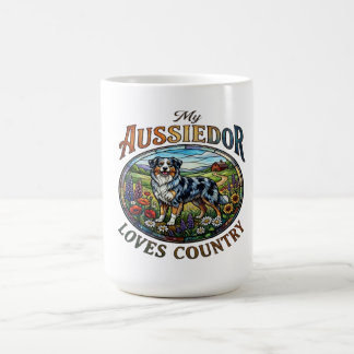Taza De Café My Aussiedor Loves Country Coffee Mug