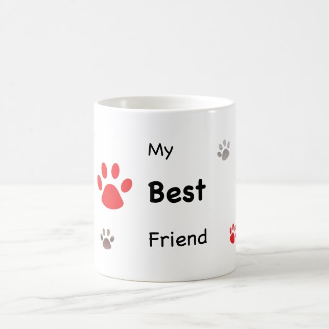 Taza De Café My Best Friend Paw Prints (Centro)