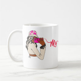 Taza De Café My Bestie Call Mug - Chicas Chateando el diseño