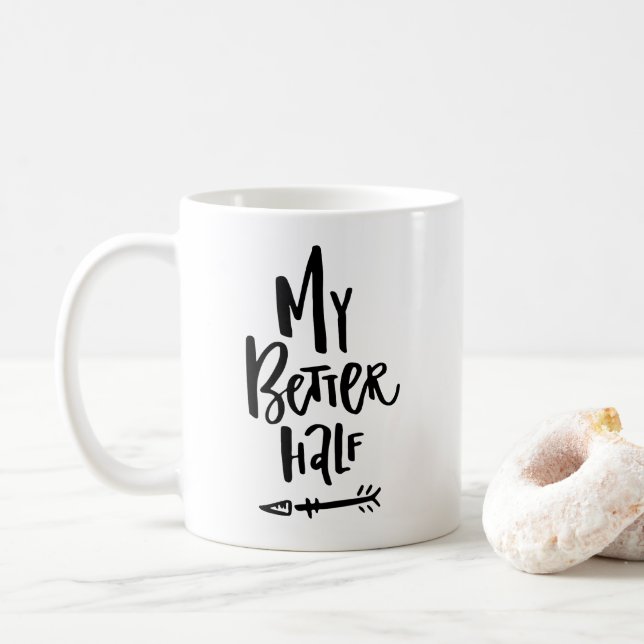 Taza De Café My Better Half Hand Lett Arrow Mug (Con donut)
