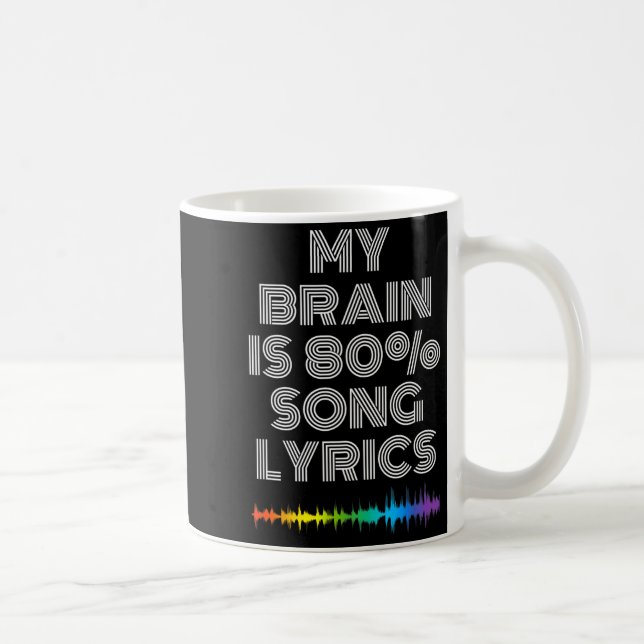 Taza De Café My Brain Is 80% Song Lyrics Funny Music Lover  (Derecha)
