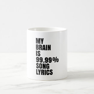 Taza De Café My Brain Is Song Lyrics Coffee Mug 