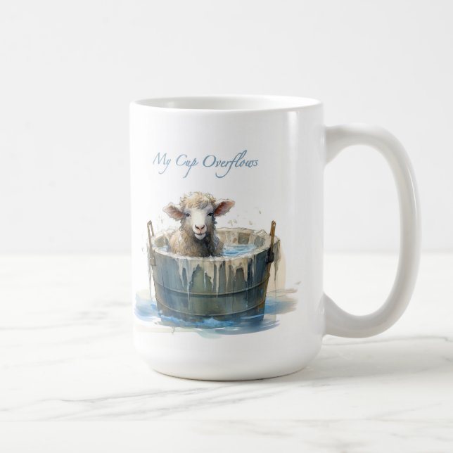 Taza De Café My Cup Overflows - Psalm 23 (Derecha)