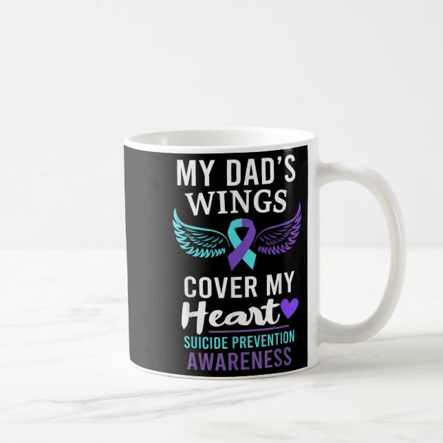 Taza De Café My Dad's Wings Cover Heart Suicide Awareness Ribbo (Derecha)