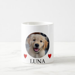 Taza De Café My Dog Personalized Photo & Name Mug with Hearts