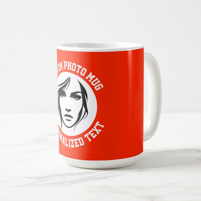 Taza De Café My Face on a BRIGHT RED Large Custom Mug (Anverso derecho)