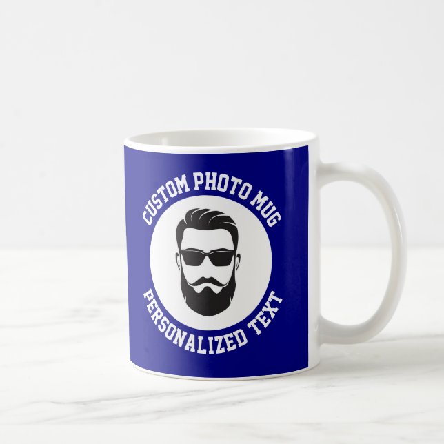 Taza De Café My Face on a Custom Mug NAVY BLUE (Derecha)