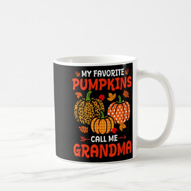 Taza De Café My Favorite Pumpkins Call Me Grandma Thanksgiving  (Derecha)