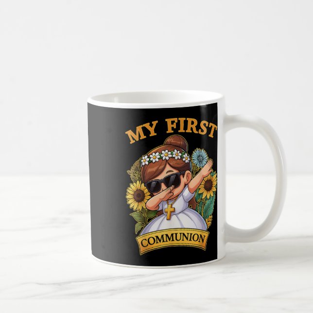 Taza De Café My First Communion Girls Dabbing 1st Religious Sac (Derecha)