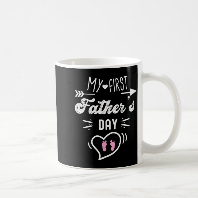 Taza De Café My First Father's Day First Time Daddy New Dad Mat (Derecha)