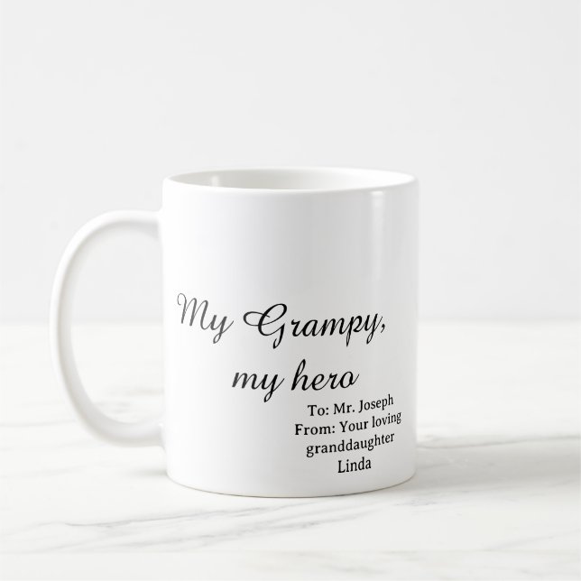 Taza De Café My Grampy My Hero Grandpa Coffee Mug (Izquierda)