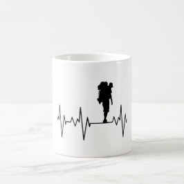Taza De Café My Heart Beats por senderismo, senderismo y viajes