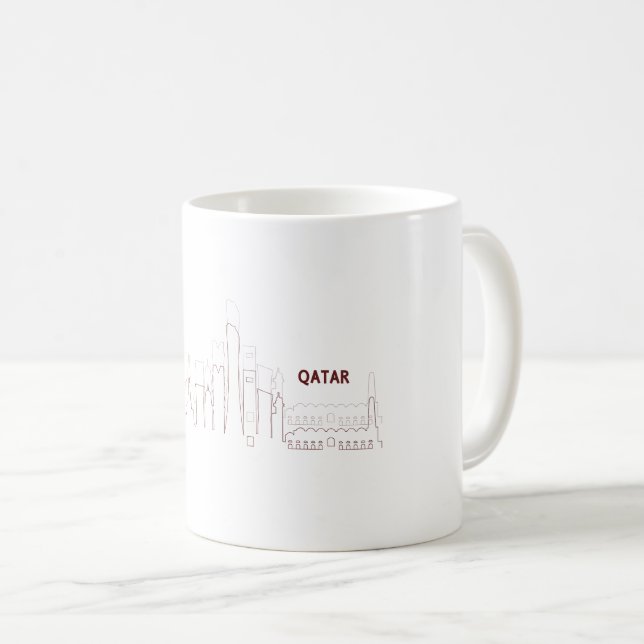 Taza De Café My Home Qatar – Minimalist Design (Anverso derecho)