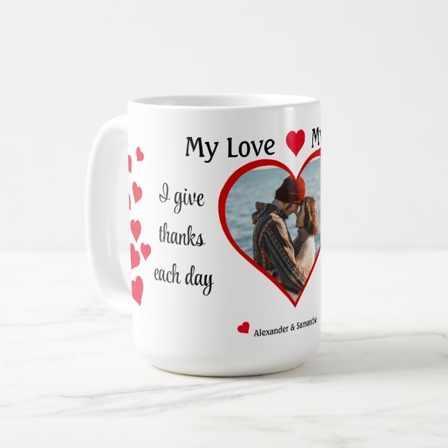 Taza De Café My Love My Life Romantic Heart Photo (Anverso izquierdo)