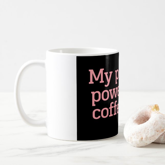 Taza De Café My Patience Powered by Coffee Only Funny Quote Typ (Con donut)