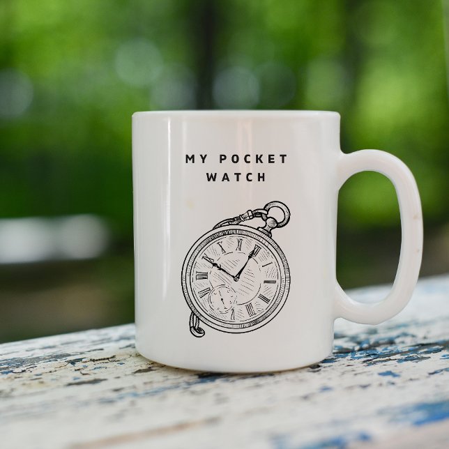Taza De Café My Pocket Watch" Minimalist Time-Themed Mug (Subido por el creador)