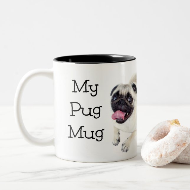 Taza De Café My Pug Mug Cute Dog Mug (Con donut)