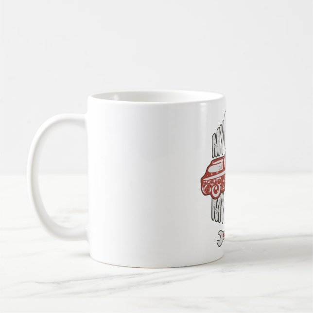 Taza De Café My Rules Classic Red Car Retro Mechanic (Izquierda)