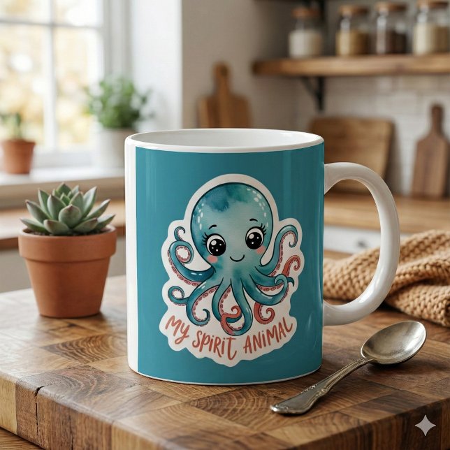 Taza De Café My Spirit Animal Octopus (This adorable octopus mug would make a great gift! )