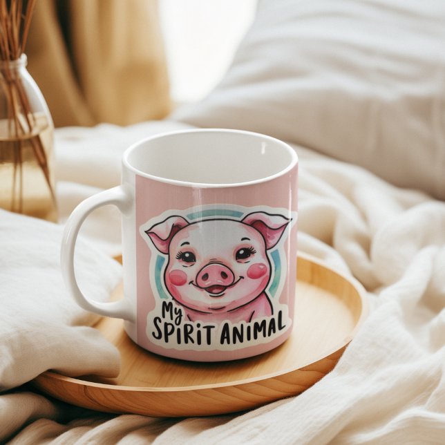Taza De Café My Spirit Animal Pig Mug (This adorable, "my spirit animal" pig mug would make a great gift for someone special! )