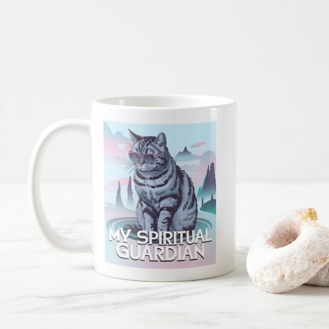 Taza De Café My Spiritual Guardian Cat Mug (Con donut)