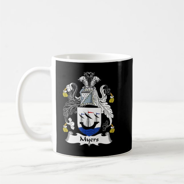 Taza De Café Myers Coat of Arms  Family Crest  (Izquierda)