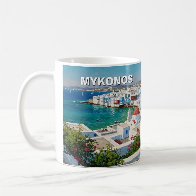 Taza De Café Mykonos Grecia Islas griegas Pequeña Venecia (Izquierda)